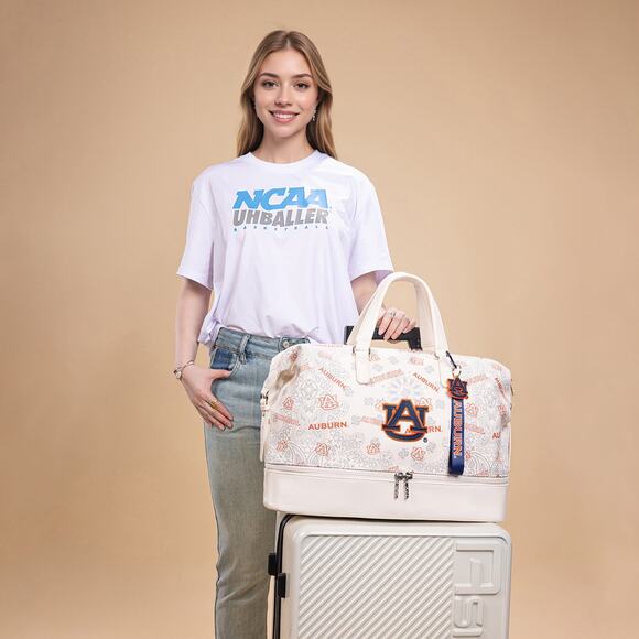 Auburn University Tigers Light Beige Duffle Travel/Gym Bag - Picture 3 of 9